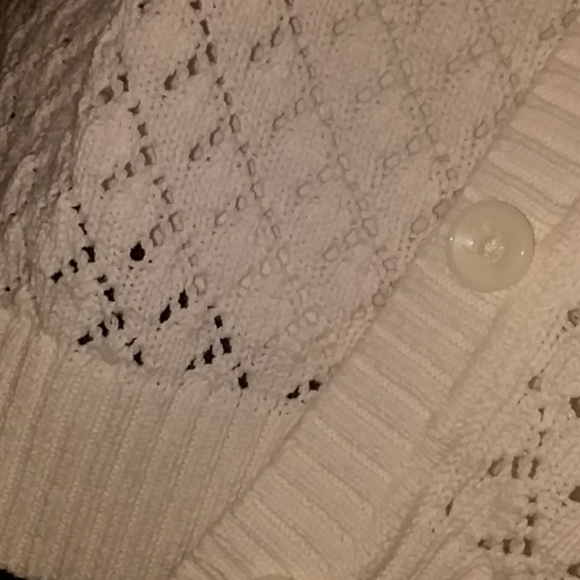 đCroft&Barrow Button up white knit Cardigan - Picture 6 of 7